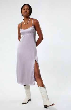 Satin Bustier Midi Dress image number 1