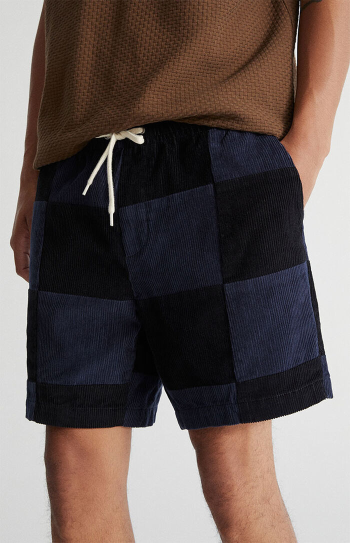 PacSun Navy Patchwork Corduroy Shorts PacSun