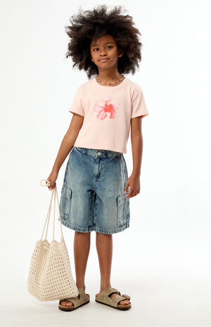 Extreme Baggy Denim Shorts Cargo Medium Blue Tint image number 5