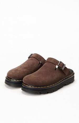 Brown Bronx Suede Zebzag Slingback Mules image number 2