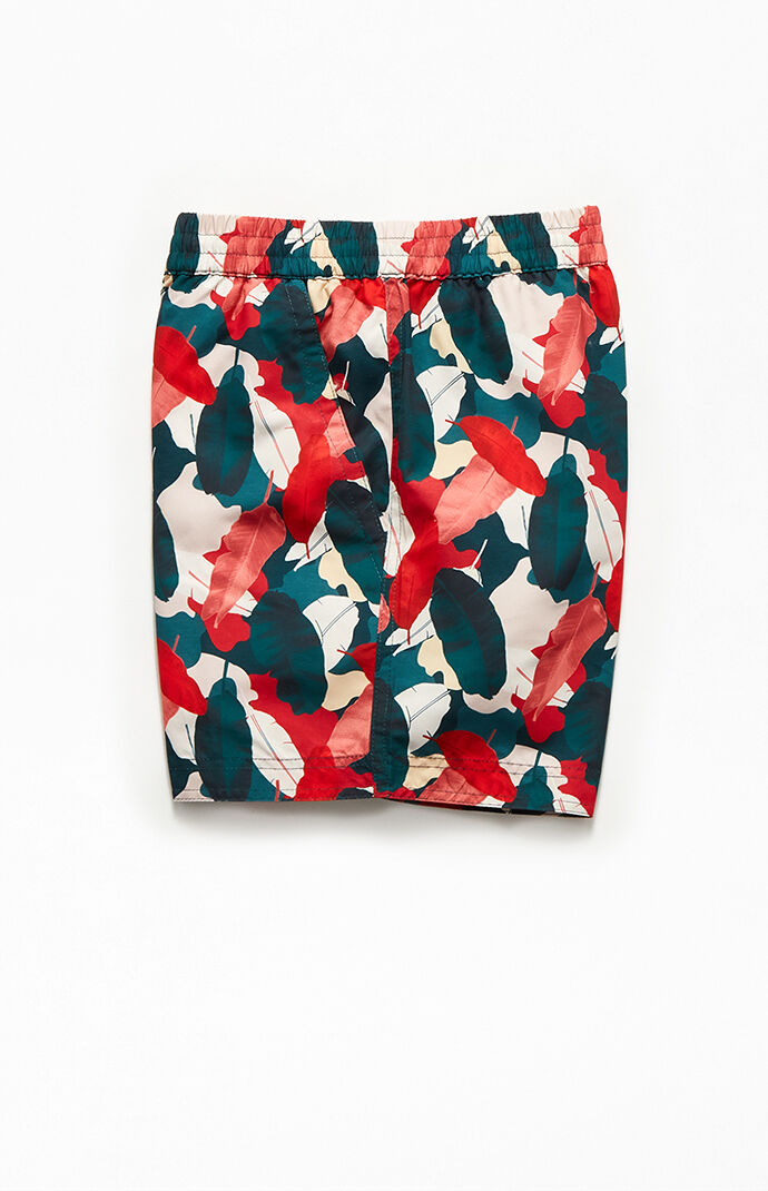 Multicolor Leaf 15" Swim Trunks