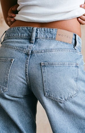 Light Blue Low Rise Parallel Straight Leg Jeans image number 4