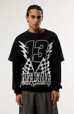 Born Free 2fer Long Sleeve Layered T-Shirt image number 1