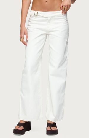 Buckle Low Rise Straight Leg Pants image number 1