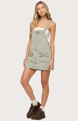 Overall Denim Mini Dress image number 2