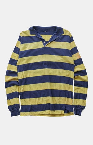 '90s Striped Navy Polo Top image number 1