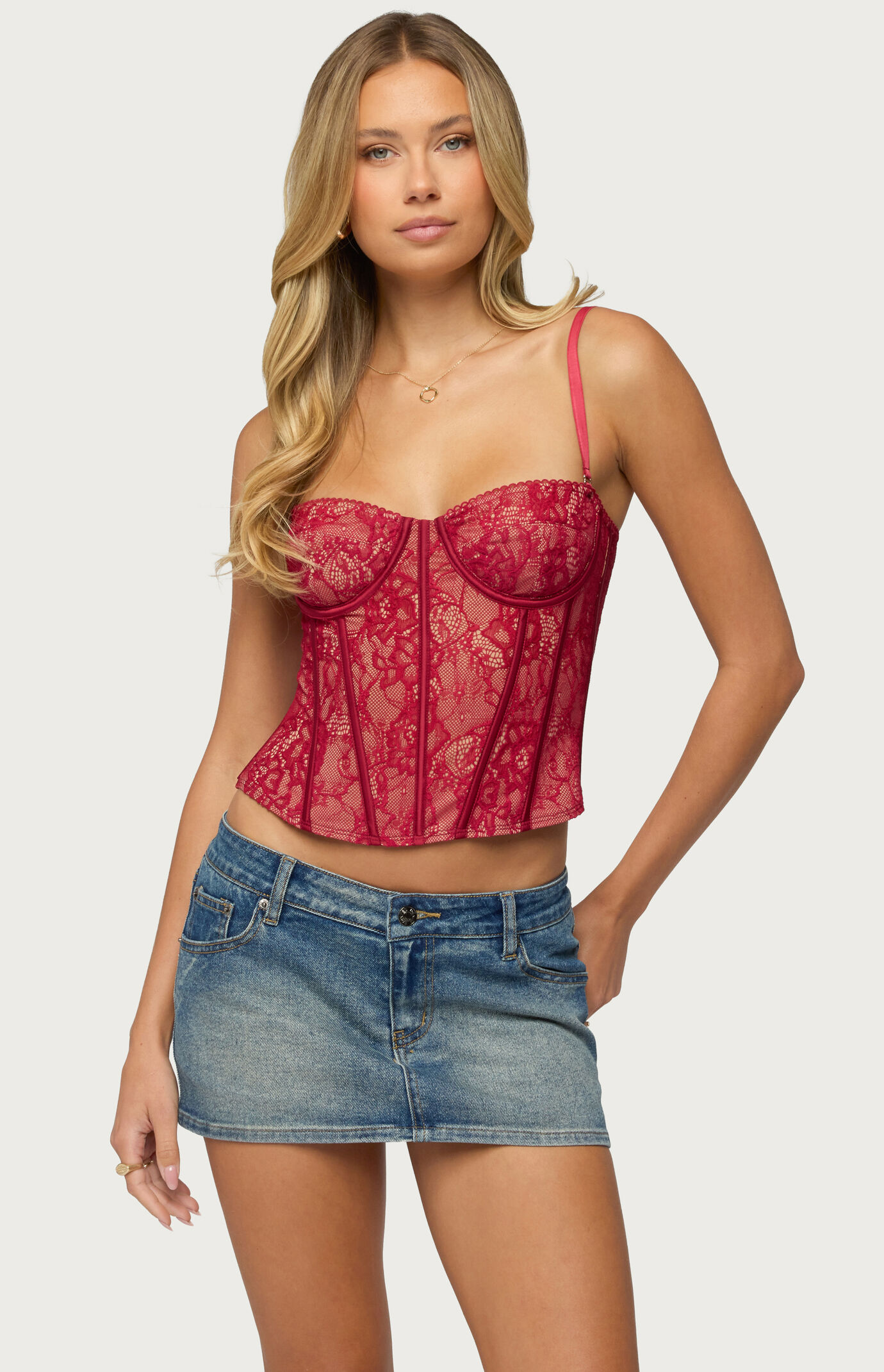 Edikted Saffire Detachable Straps Lace Corset