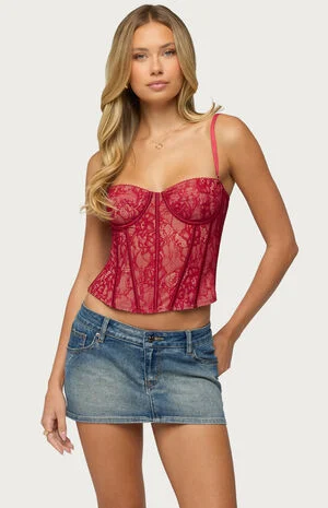 Saffire Detachable Straps Lace Corset image number 1