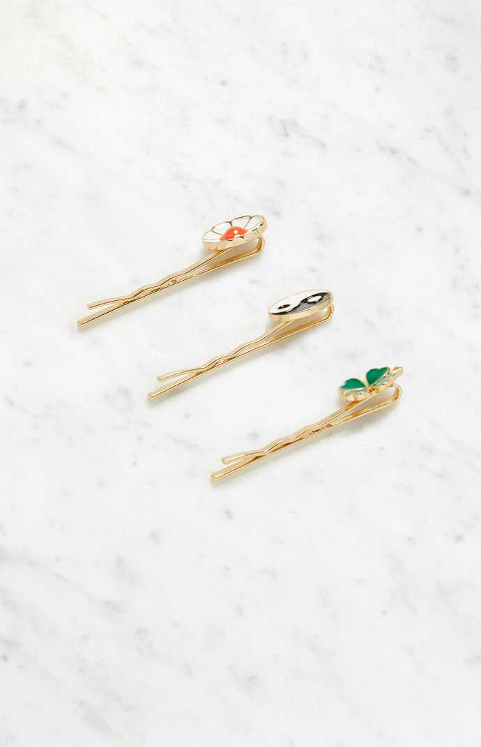 3 Pack Daisy & Clover Clips