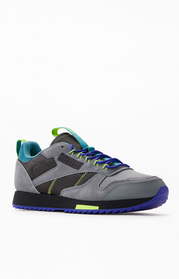 Grey & Purple CL Leather Ripple Trail Shoes