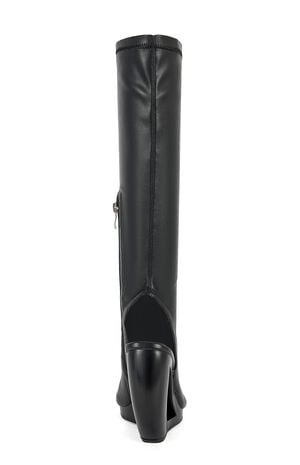 Women's Ilyssa Black Curved Wedge Boots image number 3