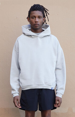 Gray Vintage Wash Heavyweight Oversized Fleece Hoodie image number 2