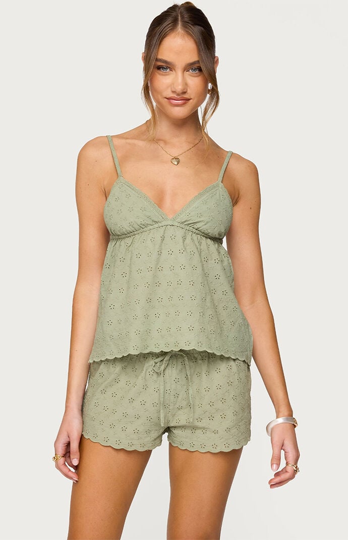 Edikted Talula Eyelet Babydoll Top