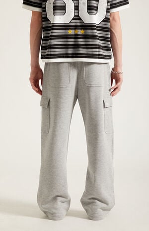 Gray Fleece Extreme Baggy Cargo Sweatpants&nbsp; image number 4
