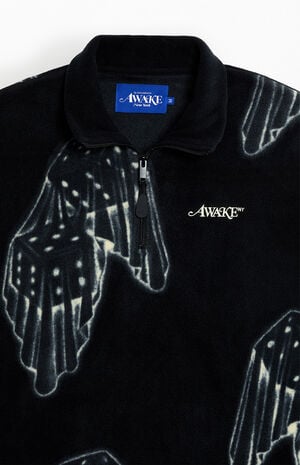Dice Print Fleece Quarter Zip Sweatshirt image number 2