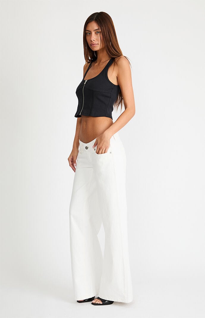 ABRAND 00 Super Low & Wide White Recycled Jeans