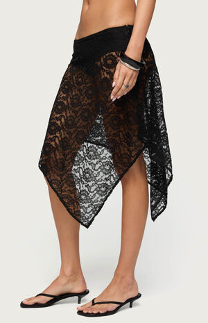 Sheer Lace Handkerchief Mini Skort image number 3