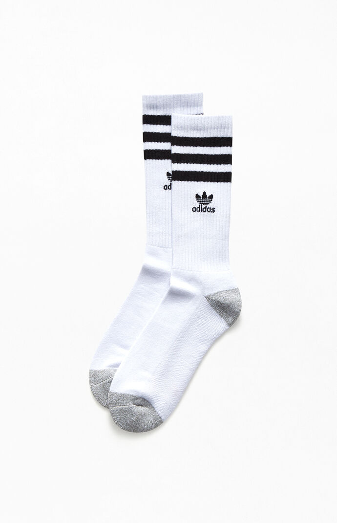 White & Black Recycled Roller Crew Socks