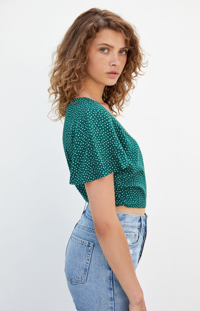 Printed Wrap Top