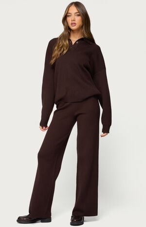 Lorie Oversized Knit Polo Sweater image number 4