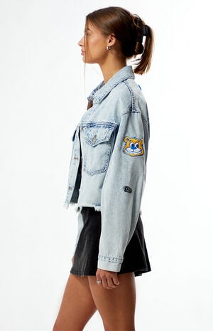 UCLA Bruins Frayed Cropped Denim Jacket image number 4
