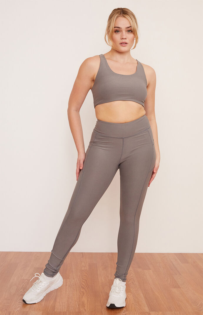 Eco Wolf Grey Yoga Sports Bra
