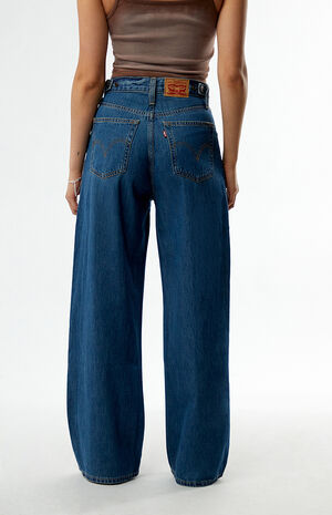 Medium Indigo Cinch Baggy Jeans image number 4