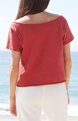 Red Southside Guitars Off-The-Shoulder Top image number 4