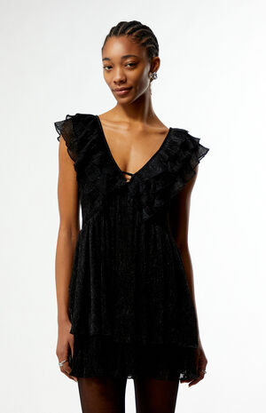 Greta Plisse Lurex Mini Dress image number 2