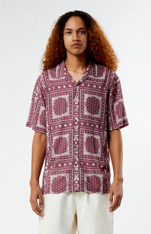 Brown Paisley Camp Shirt image number 1