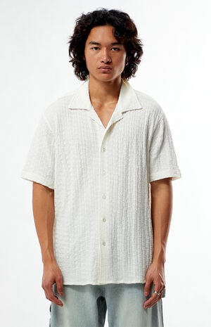 Cream Pointelle Camp Shirt