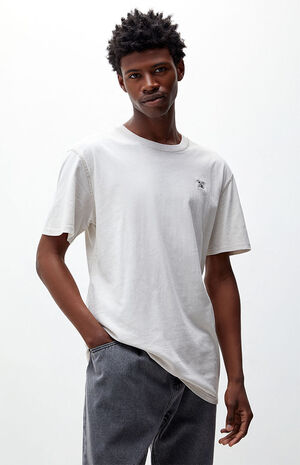 White Vintage Wash Split Logo Seam T-Shirt image number 1