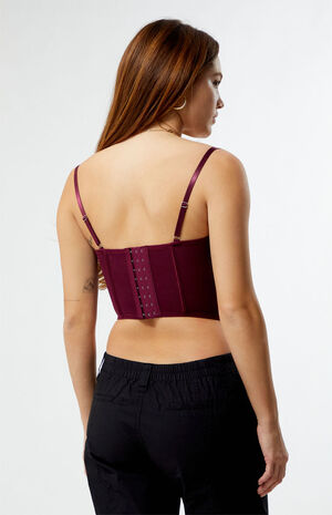 Lace Trim Mesh Corset Top image number 4