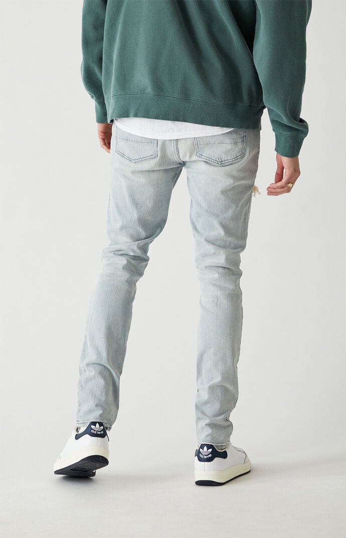 Light Biker Panel Stacked Skinny Jeans