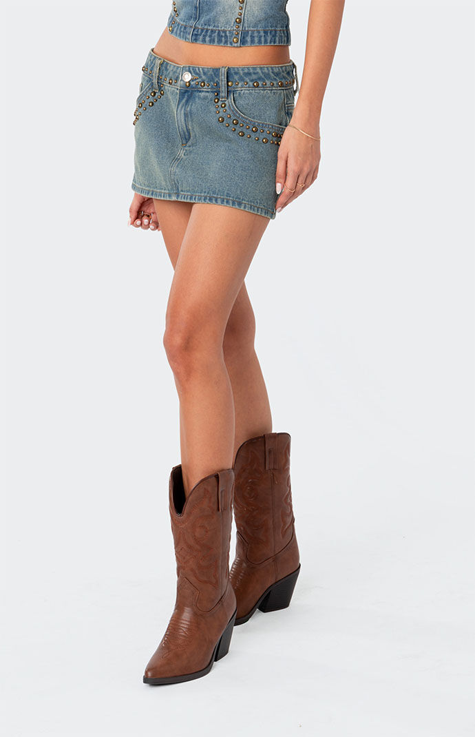 ミニスカート ILLIGO Studded Low Mini Skirt 5BMR0227 ILLIGO] Studded Low Mini Skirt /追跡付 (ILLIGO/ミニスカート