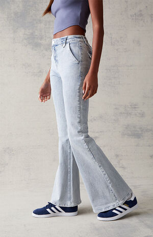 Light Blue Mid Rise Bootcut Jeans image number 4
