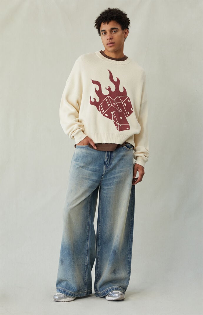 Pacsun Ryder Ultra Baggy Jeans Medium Blue Tint