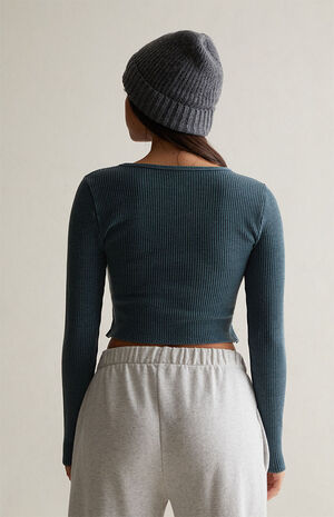 Waffle Knit Long Sleeve Top image number 4