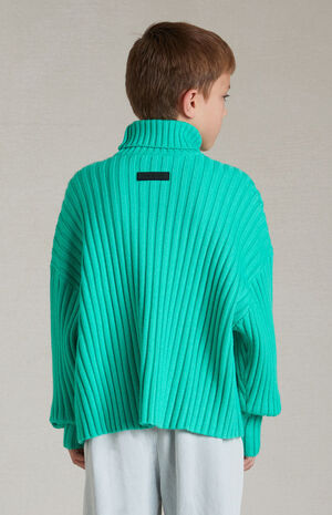 Kids Mint Leaf Turtleneck Sweater image number 3