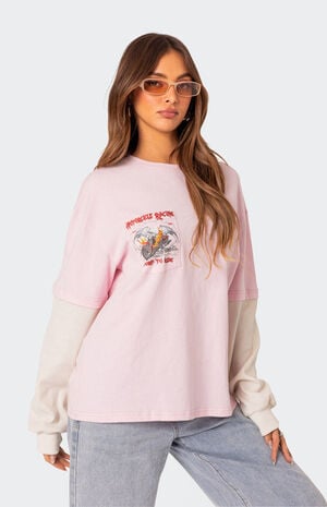 Racing Oversized Layered T-Shirt image number 1