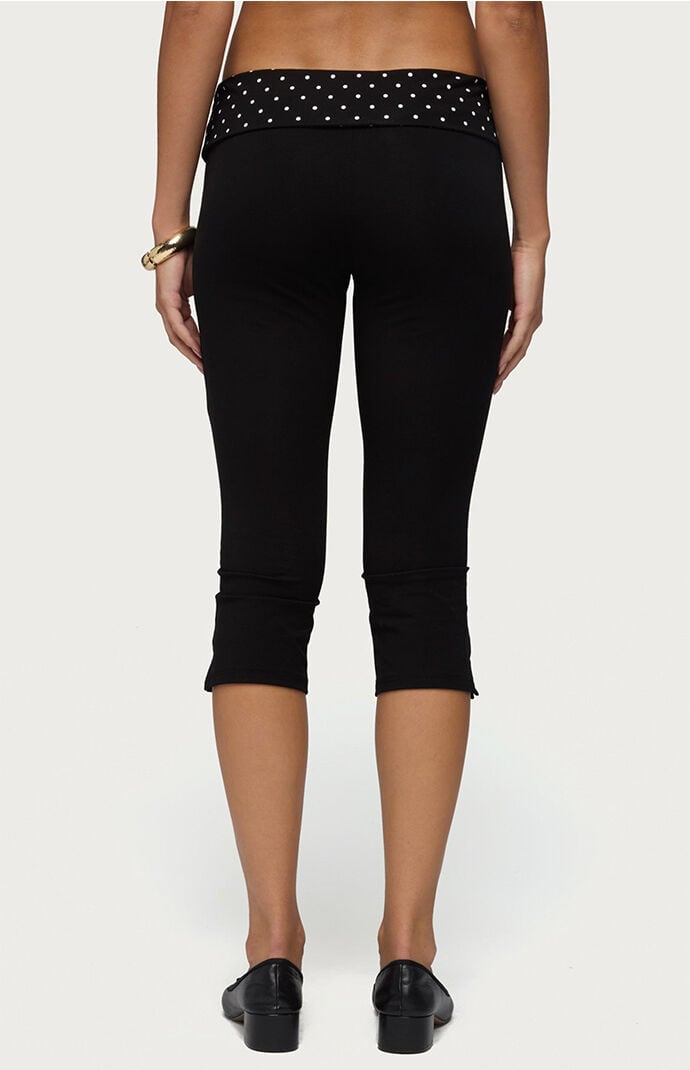 Edikted Genni Polka Dot Foldover Capri Pants