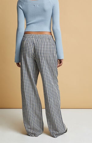 Blue Plaid Boxer Pajama Pants image number 4