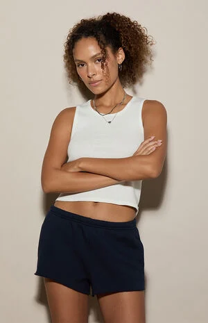 Navy Ultra Soft Fleece Classic Sweat Shorts image number 1