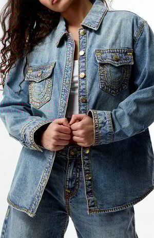 Oversized Denim Shacket image number 1