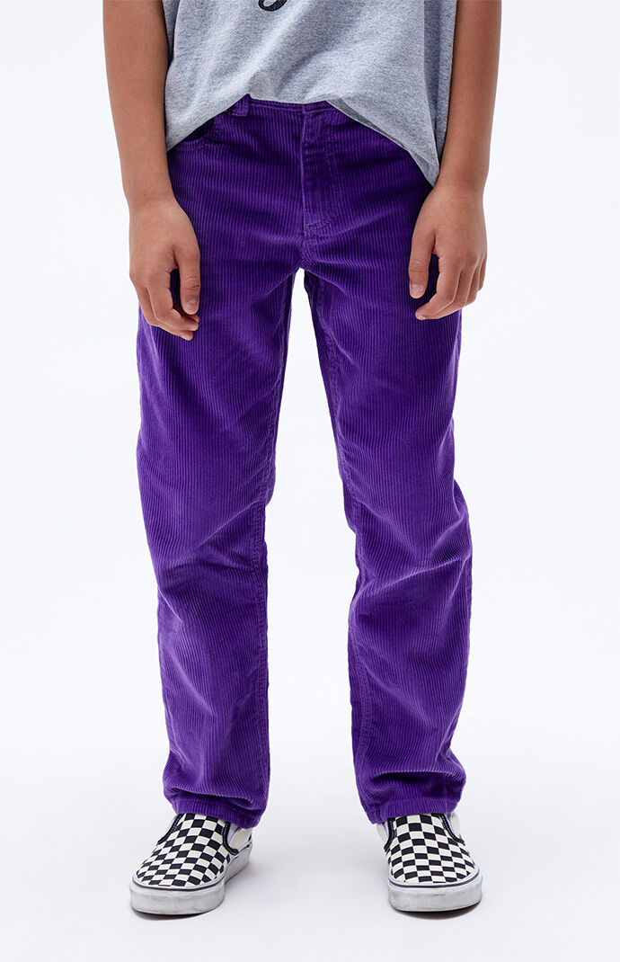PacSun Kids Purple Corduroy Straight Leg Pants PacSun