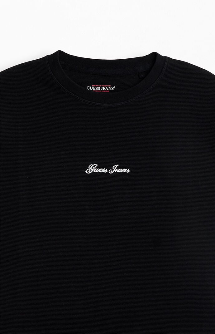 Guess Jeans Embroidered Logo Boxy Cropped T-Shirt
