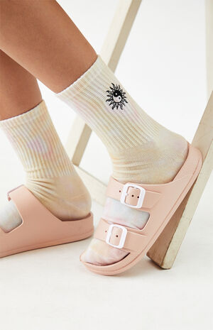 Women's Rubber Double Buckle Slide Sandals image number 1