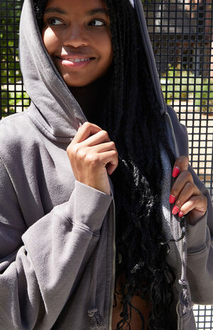 Gray Full Zip Hoodie image number 3