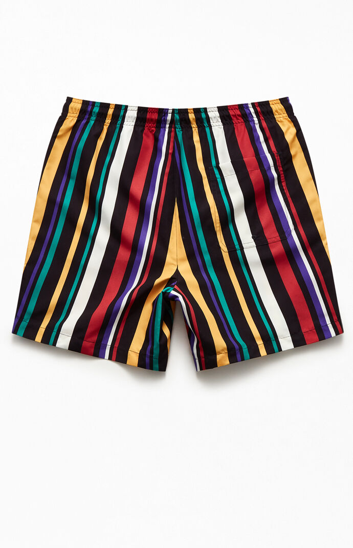 Eco Multi-Colored Striped 17" Swim Trunks