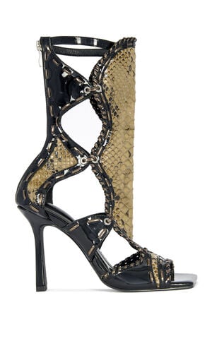 Women's Indrani Black Gladiator Stiletto Sandal Booties image number 1